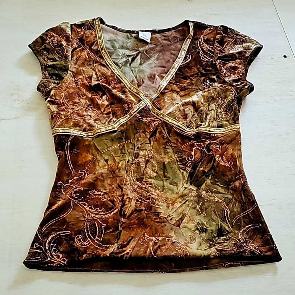 Top, velour, like new, glitter and rhinestones